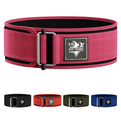 Adjustable Gym Belt - Weight Lifting Belt for Men and Women - Durable Nylon Powerlifting Belt with Self Locking Mechanism for Safe Strength Training