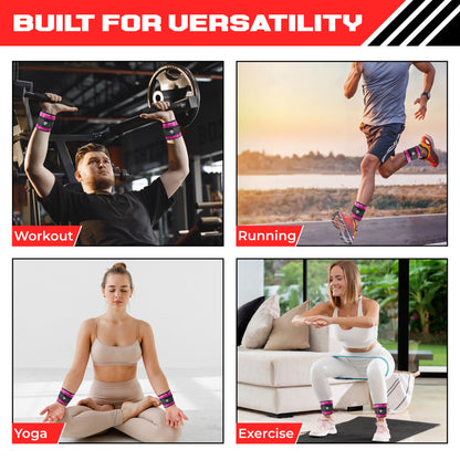 2pcs Adjustable Ankle Weights 1-5 lbs Each, 2-10 lbs Pair - Leg Weights for Strength Training, Walking, Jogging, Core Workouts - Secure, Comfortable Fit for Men & Women