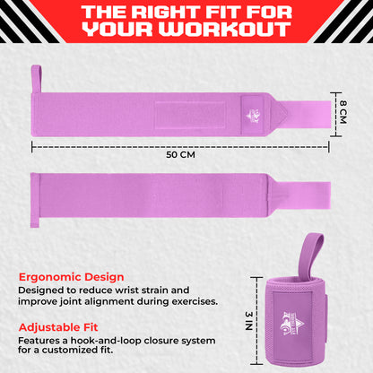 Weightlifting Wrist Wraps - Heavy Duty Wrist Straps with Thumb Loops for Powerlifting, Strength Training, Grip Support, and Gym Workouts - Durable Wrist Protection for Men and Women