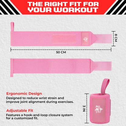 Weightlifting Wrist Wraps - Heavy Duty Wrist Straps with Thumb Loops for Powerlifting, Strength Training, Grip Support, and Gym Workouts - Durable Wrist Protection for Men and Women