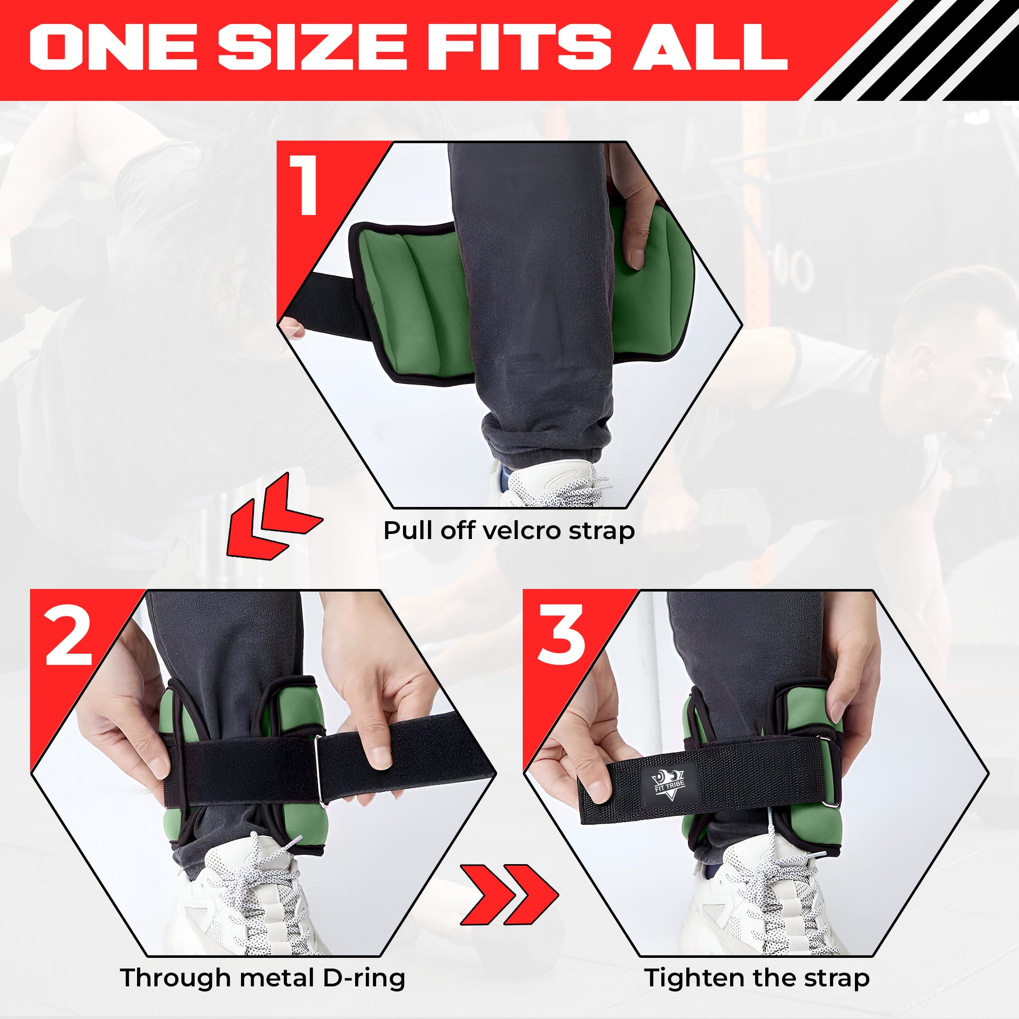 2pcs Adjustable Ankle Weights 1-5 lbs Each, 2-10 lbs Pair - Leg Weights for Strength Training, Walking, Jogging, Core Workouts - Secure, Comfortable Fit for Men & Women