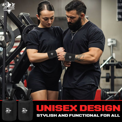 Weightlifting Wrist Wraps - Heavy Duty Wrist Straps with Thumb Loops for Powerlifting, Strength Training, Grip Support, and Gym Workouts - Durable Wrist Protection for Men and Women