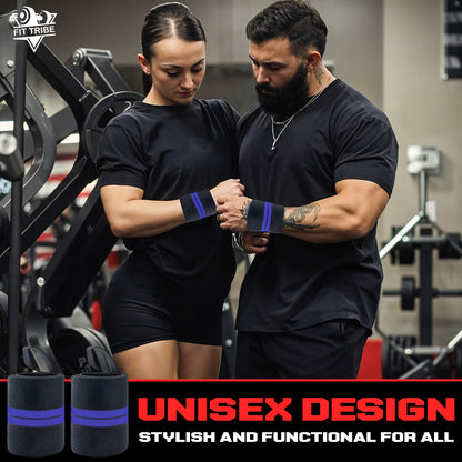 Weightlifting Wrist Wraps - Heavy Duty Wrist Straps with Thumb Loops for Powerlifting, Strength Training, Grip Support, and Gym Workouts - Durable Wrist Protection for Men and Women