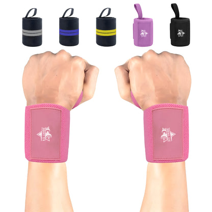 Weightlifting Wrist Wraps - Heavy Duty Wrist Straps with Thumb Loops for Powerlifting, Strength Training, Grip Support, and Gym Workouts - Durable Wrist Protection for Men and Women