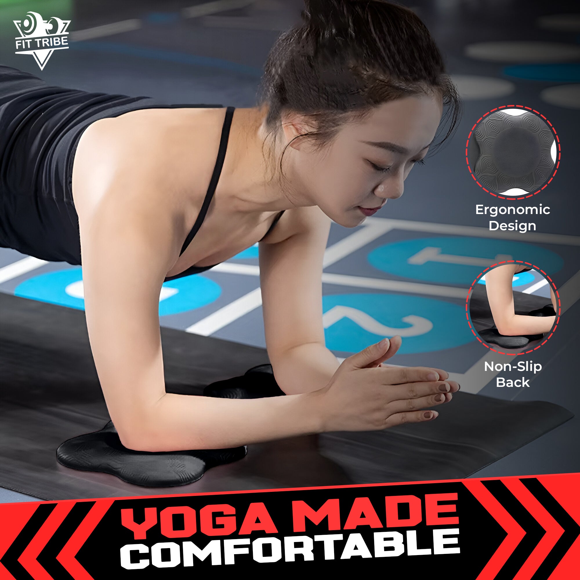 2PCS Yoga Knee Pads - Thick Foam Exercise Pads for Joint Protection - Non Slip Cushion for Knees Elbows Wrists and Hands - Lightweight Durable Workout Accessories for Pilates and Yoga