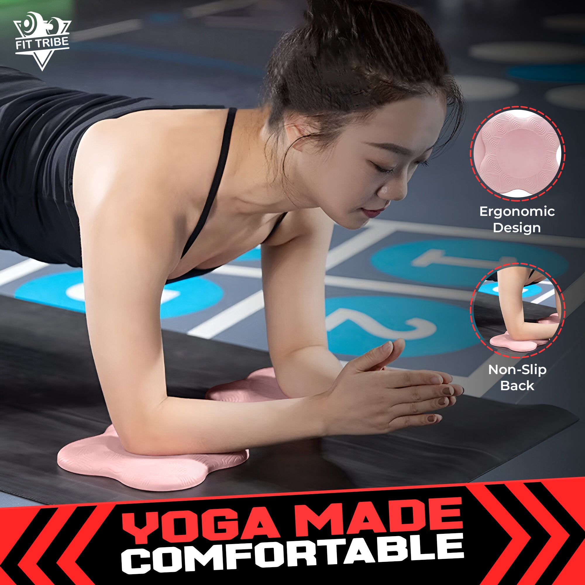 2PCS Yoga Knee Pads - Thick Foam Exercise Pads for Joint Protection - Non Slip Cushion for Knees Elbows Wrists and Hands - Lightweight Durable Workout Accessories for Pilates and Yoga